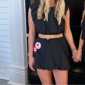day + moon Black Two-Piece Set